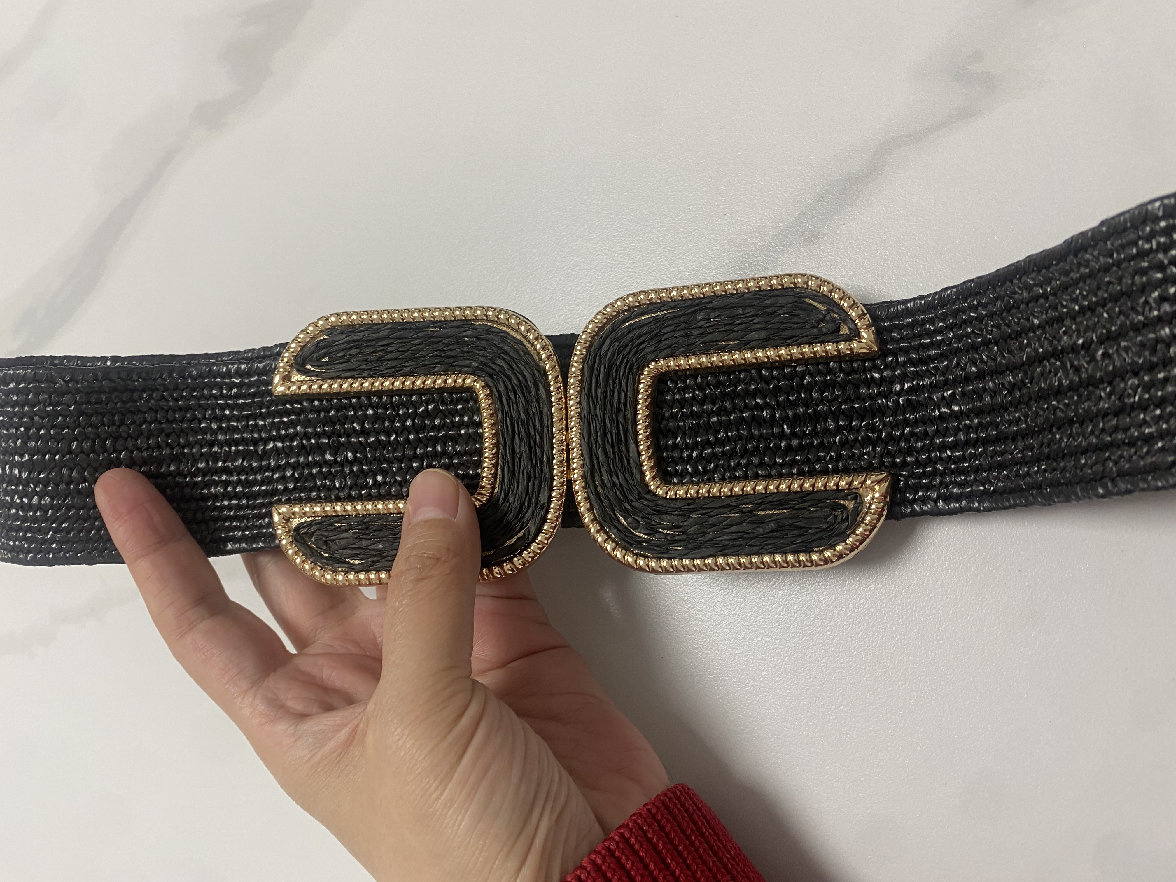 Espartilho de malha elástica feminino, feminino, cós com casaco, decoração de vestido, cinto largo, J234, moda