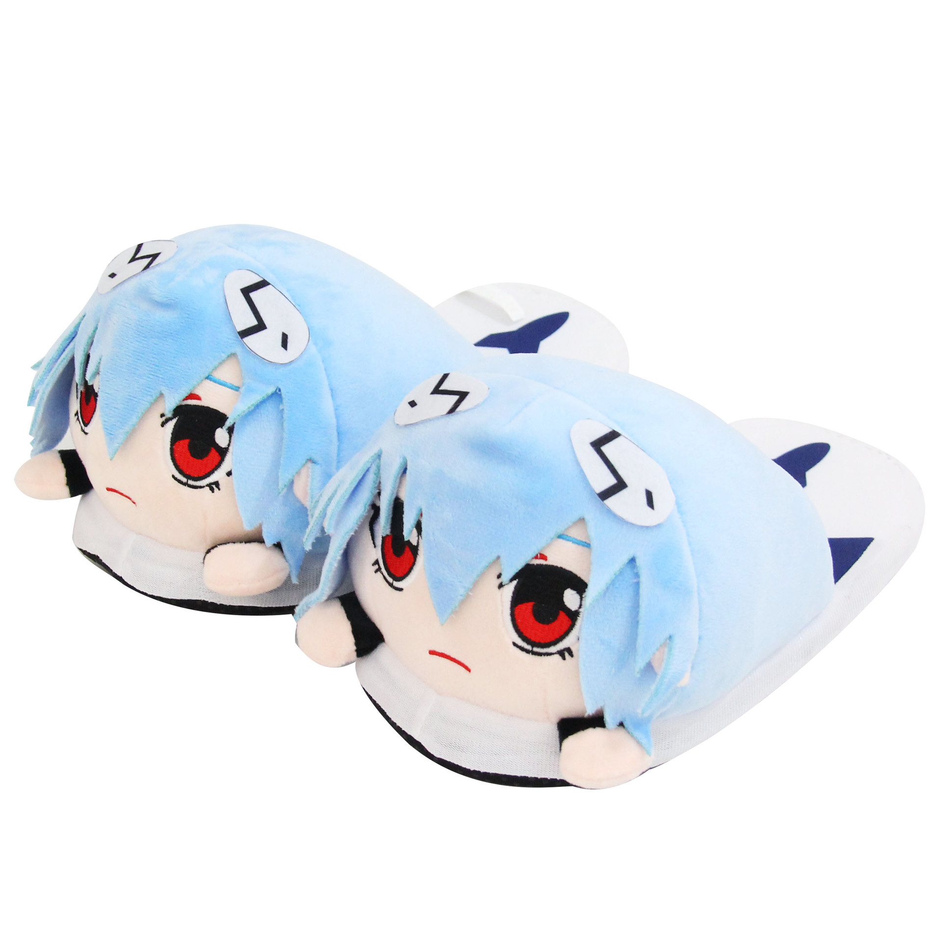 การ์ตูนคู่รองเท้าแตะ New Century Evangelical ทหารรองเท้าแตะ Plush Rei Ayanami Animation ฤดูใบไม้ร่วงฤดูหนาวรองเท้าแตะผ้าฝ้าย