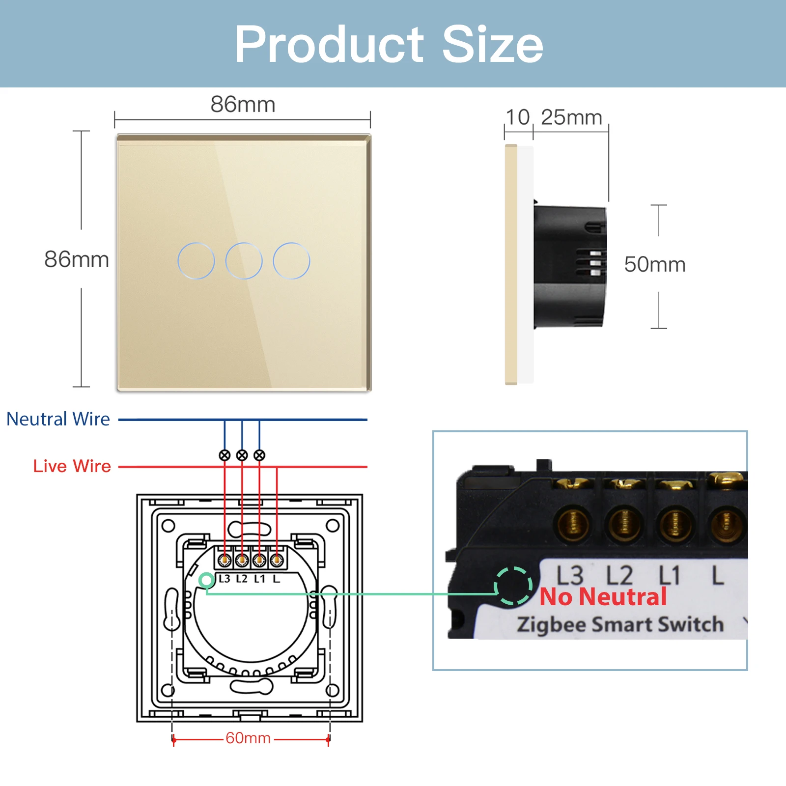 BSEED Smart Zigbee Switches 1/2/3Gang 1Way Интеллектуальный сенсорный выключатель света Настенные сенсорные выключатели Tuya Smart Life Google Alexa