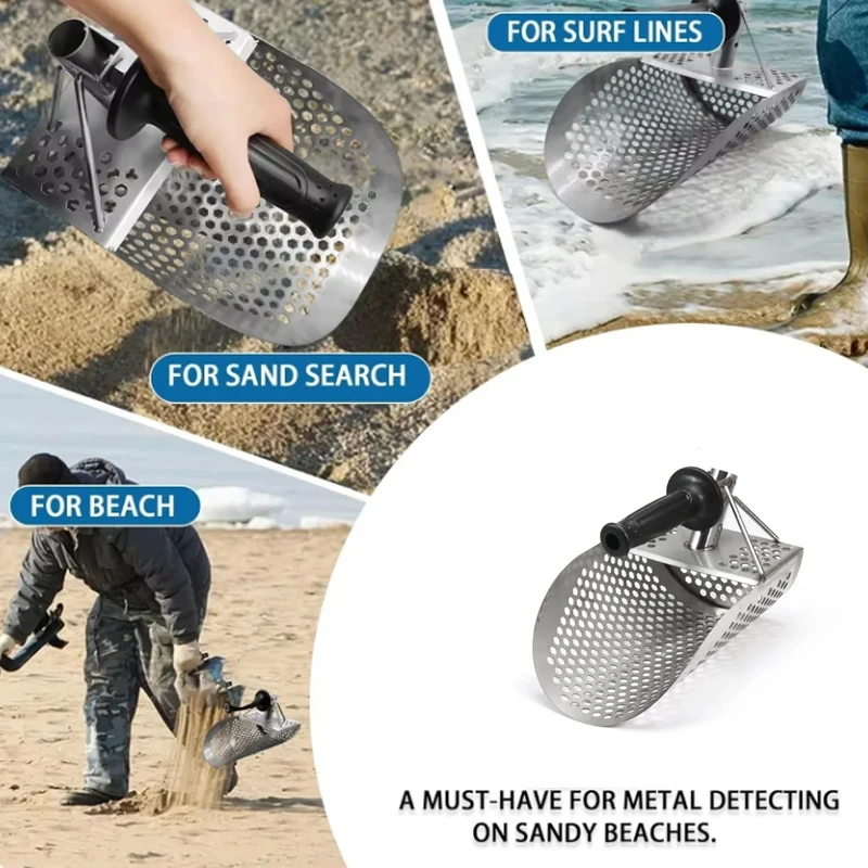 Zandschep en schep Graafgereedschap Strandzoeker Filter Zandschep Handmatig en detectie Zandlasschep