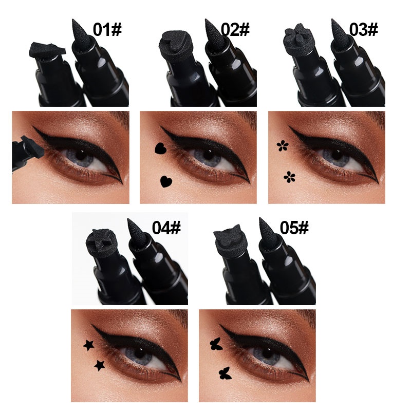 Double-Ended Seal Eyeliner Wasserdichter, nicht verschmierender flüssiger Eyeliner-Stift, schnell trocknend, wasserdicht und schweißfest, nicht leicht zu verschmieren, Eyeliner Seal Liquid Eyeliner