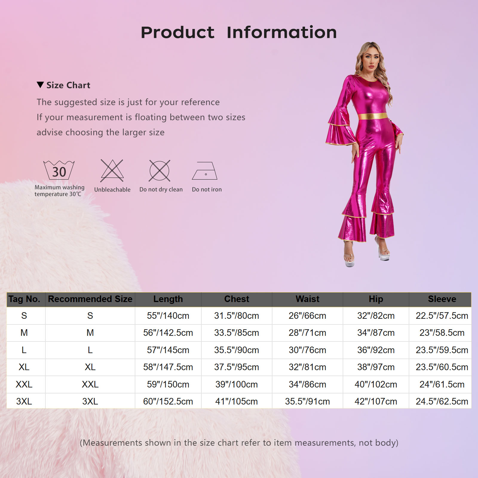 レディース 70S ディスコヴィンテージジャンプスーツメタリック光沢のあるフレアスリーブボディスーツヒッピーベルボトムジャズダンスカーニバルレイブパーティーコスチューム