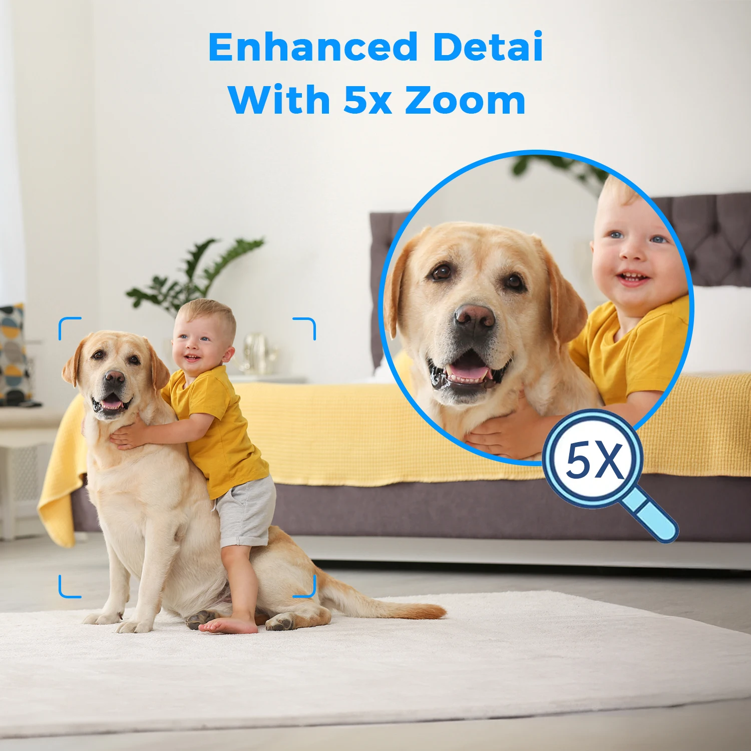 Mini telecamera IP WiFi da 5 MP Rilevazione umana interna Zoom 5X Sorveglianza Baby Monitor CCTV PTZ con supporto app O-Kam pro Scheda SD