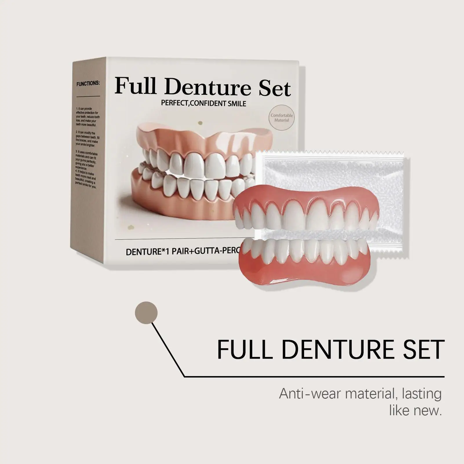 Dentures For Women And Men User Friendly Natural Safe Professional False Teeth Easy And Convenient Denture Modification Kit