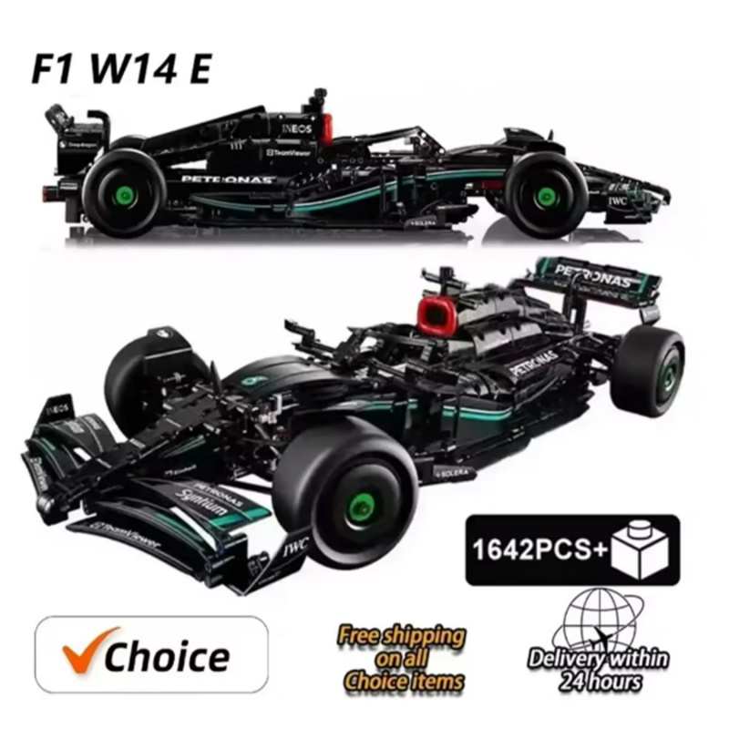 Technical F1 W14 E 42171 Race Car Performance 1642PCS  Building Blocks Sport Car Model Kits Vehicle Toy Gift