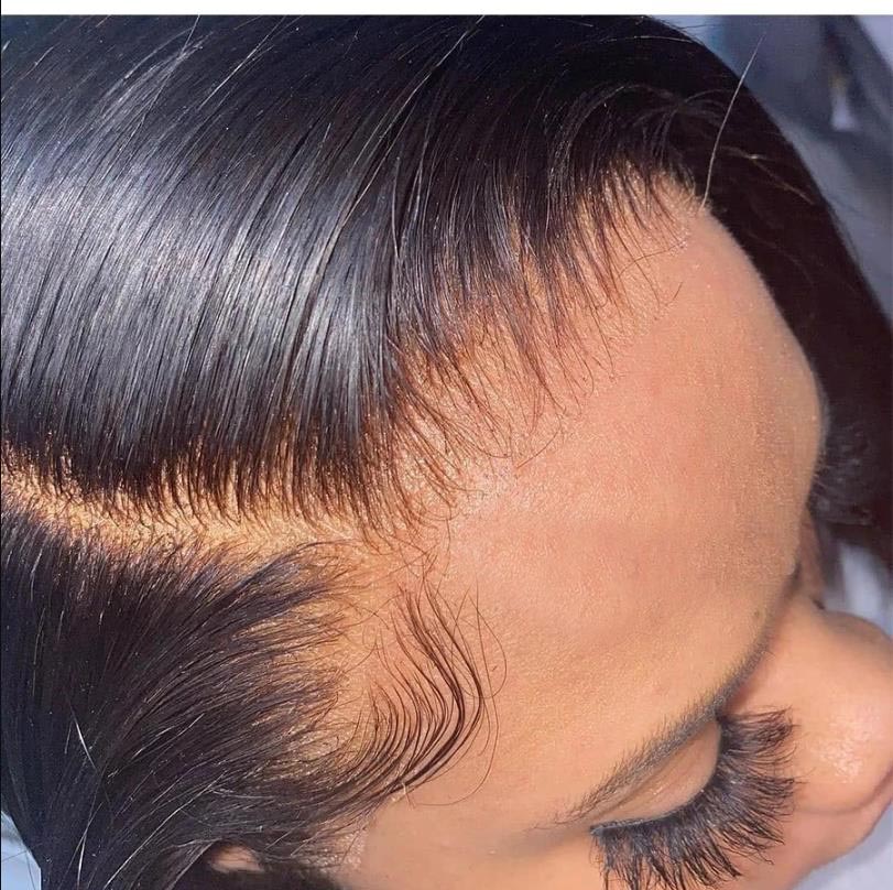 Cabelo liso 13x4 hd renda transparente frontal pré-arrancado 100% cabelo humano linha de cabelo natural 4x4 fechamento de renda com cabelo de bebê