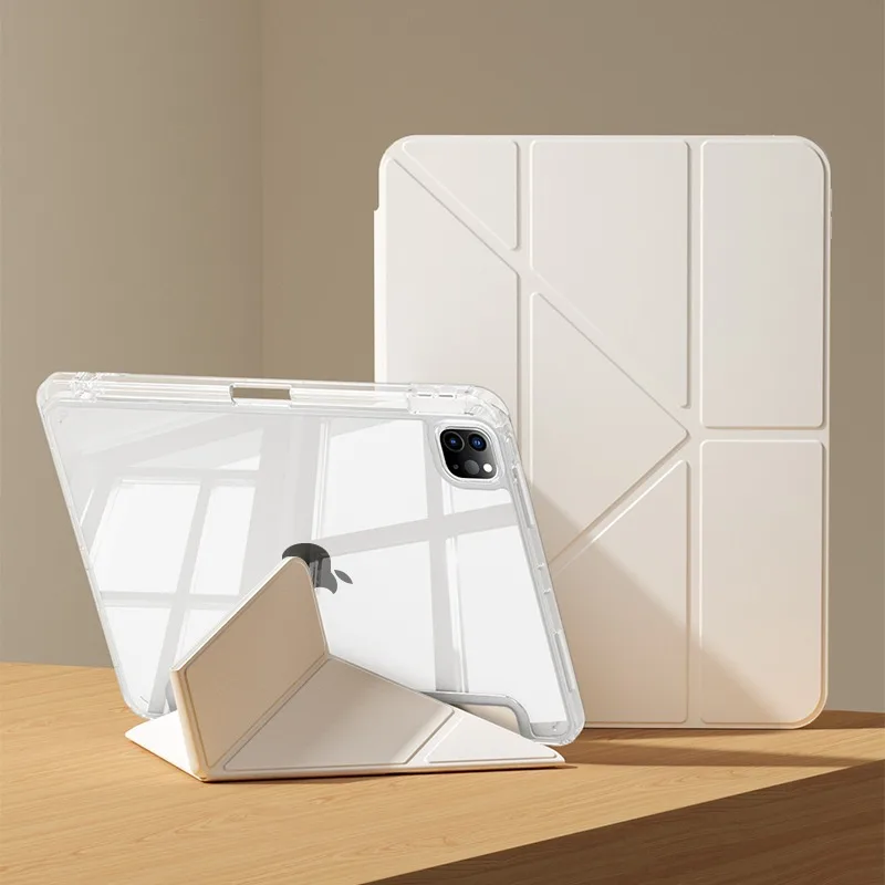 Funda 2024 para iPad Pro 11 iPad 10,2 7a 8a 9a 10a generación funda iPad Air 6 5 4 3 10,5 10,9 13 12,9 M2 M4 portalápices transparente