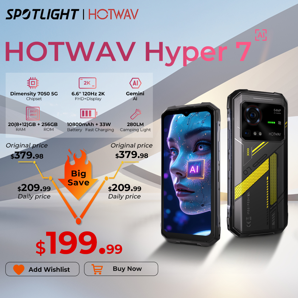 Hotwav hyper 7 5g telefone robusto 6.6 ''fhd + 2k display 10800mah telefone móvel 280lm 64mp smartphone 8gb 256gb android 14 celular