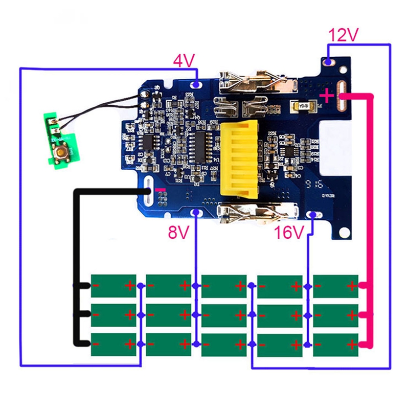 1/2/5 Uds BL1830 batería de iones de litio BMS PCB Placa de protección de carga para Makita 18V herramienta eléctrica BL1815 BL1860 LXT400 Bl185