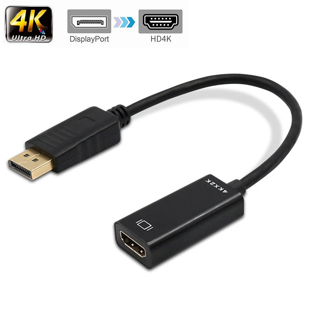 HD 4K DisplayPort do HDMI-kompatybilny adapter kablowy konwerter męski DP na żeński HDMI-kompatybilny wideo audio do telewizora projektor PC