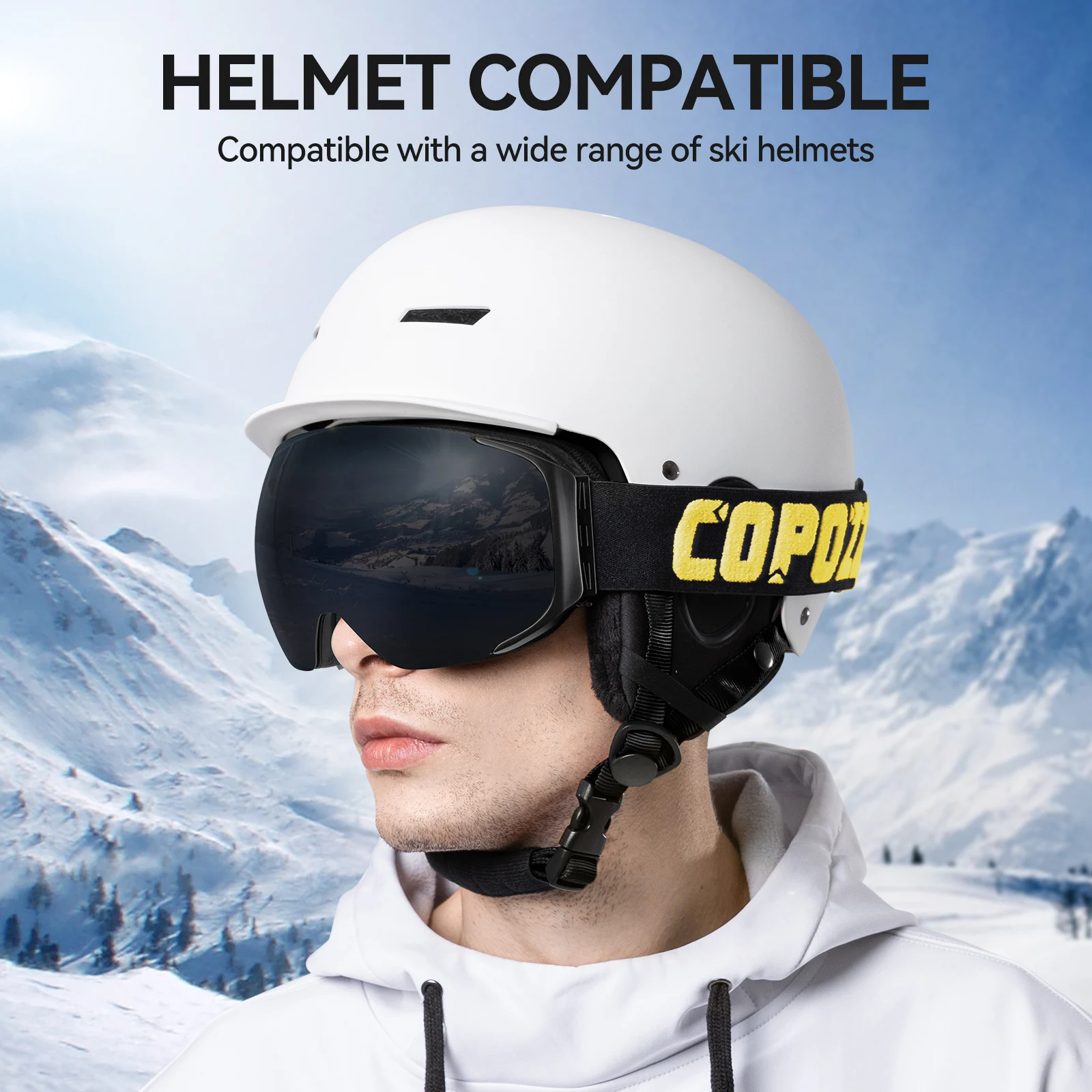 COPOZZ แม่เหล็กแว่นตาสกีผู้ชายผู้หญิง UV400 ป้องกัน Anti-FOG หน้ากากสกีกีฬากลางแจ้งสโนว์บอร์ดเล่นสกีแว่นตาผู้ใหญ่