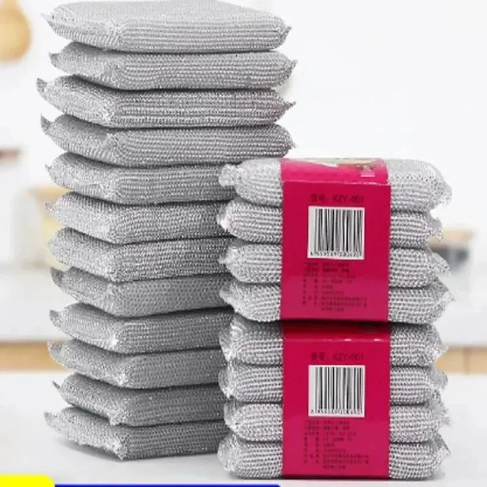 Set van 4 niet-kras pot-scrubsponzen - afwassen en huishoudelijke reiniging