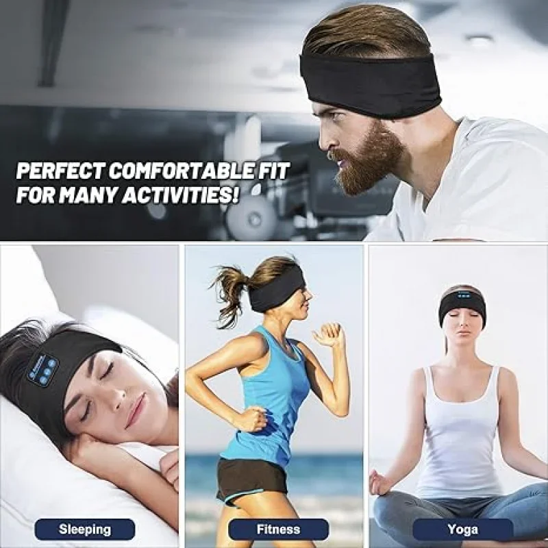 Fone Słuchawki Bluetooth Sportowa opaska do spania Elastyczne słuchawki bezprzewodowe Muzyczna maska ​​na oczy Bezprzewodowy zestaw słuchawkowy Bluetooth z pałąkiem na głowę