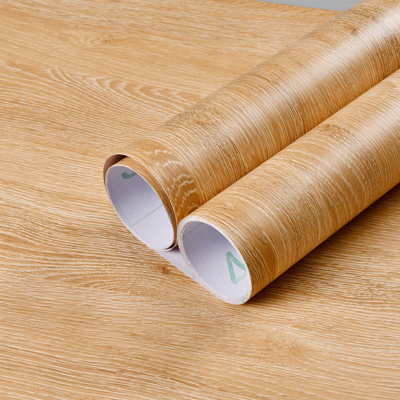PVCYellow-papel tapiz impermeable de grano de roble, vinilo autoadhesivo, decoración, papel de Contacto para el hogar, pegatinas removibles para pared