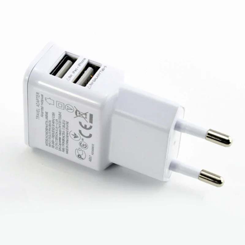 Cargador de enchufe europeo de 5V 2A, enchufe USB para iPhone XS X Max Huawei P 30 Samsung S 9 plus, adaptador de cargador de pared de viaje