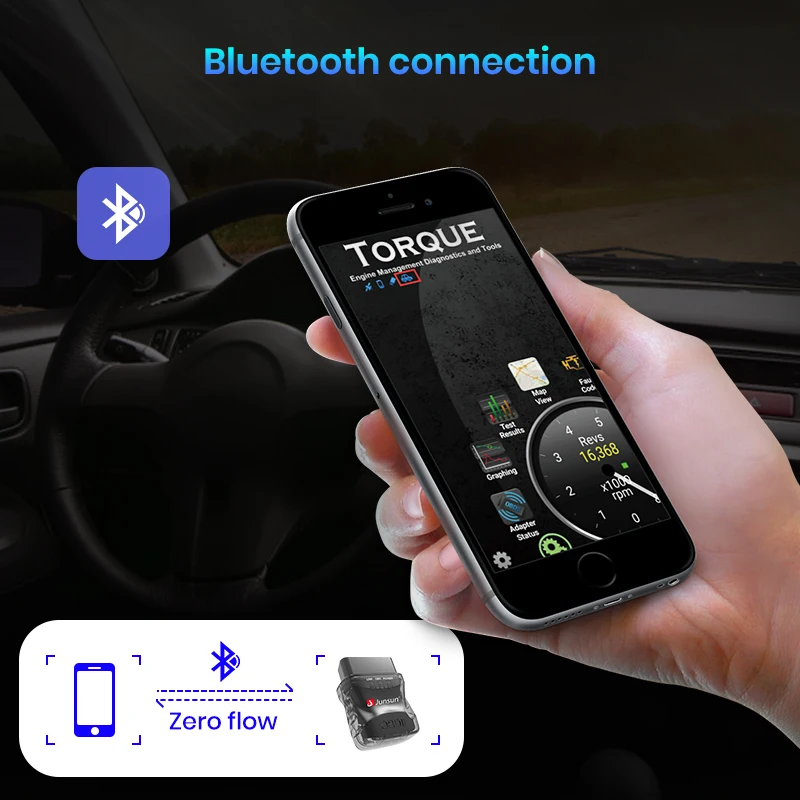 Junsun pour autoradio Scanner automatique mini ELM327 Bluetooth OBD2 adaptateur outil de Diagnostic de voiture outil de numérisation