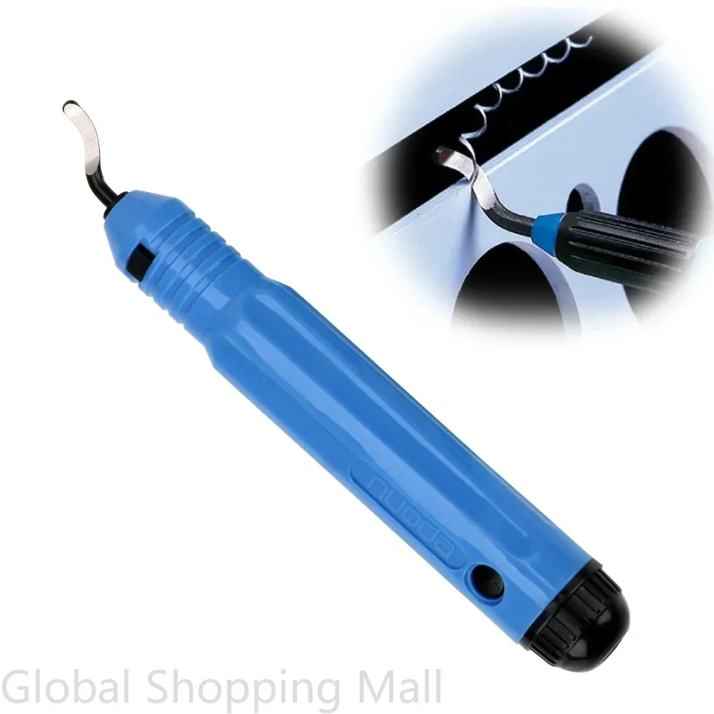 Metal Deburring Tool Kit Burr Remover Hand Tool Anti-Slip Handle with 10pcs Sharp Deburring Blades for Copper Wood Plastic
