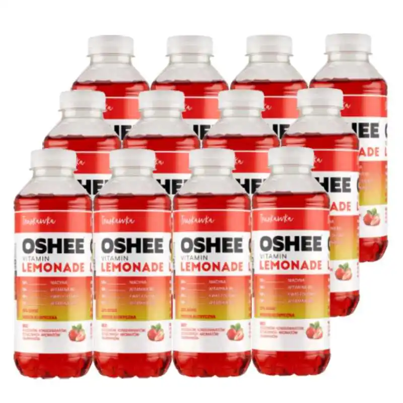 Oshee Vitamin Lemonade ZERO o smaku truskawkowym 555 ml X 12 SZTUK