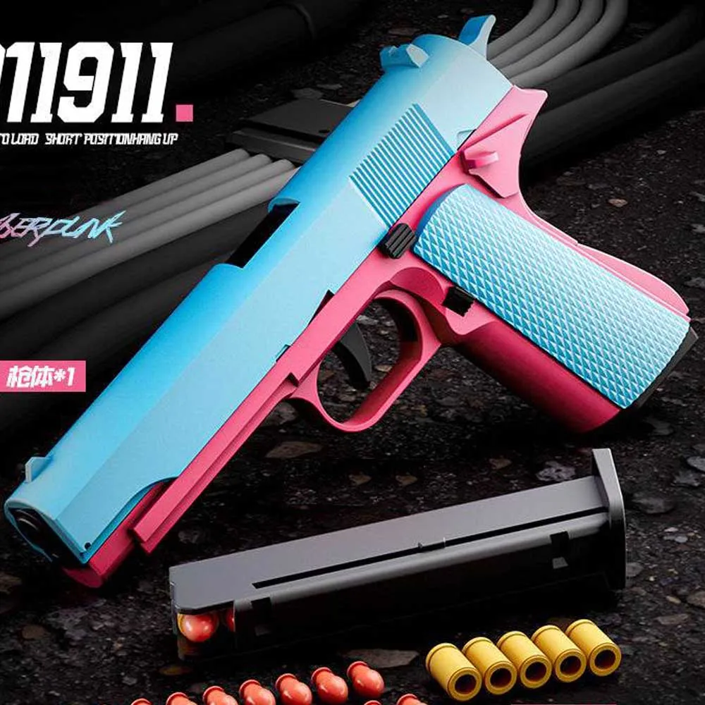 Dardos de espuma EVA suave, pistolas de juguete, balas de conchas para pistolas Colt automáticas M1911, juegos de tiro, juego de jardín, envío directo