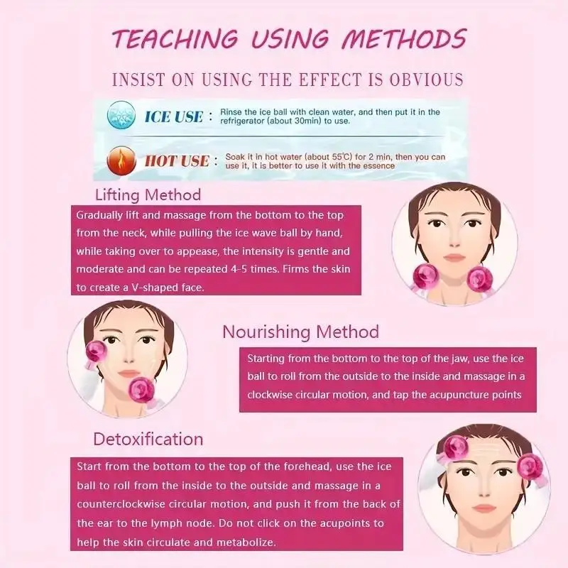 얼굴 및 눈용 LCE 글로브 도구, 얼굴 냉각 LCE 볼, 얼굴 롤러 얼굴 마사지기, 냉동고 LCE 글로브, 2 개 상자