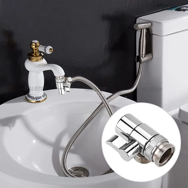 Adaptador de grifo con interruptor M22/M24, divisor de fregadero de cocina, válvula desviadora, conector de grifo de agua para inodoro, bidé, ducha, baño y cocina