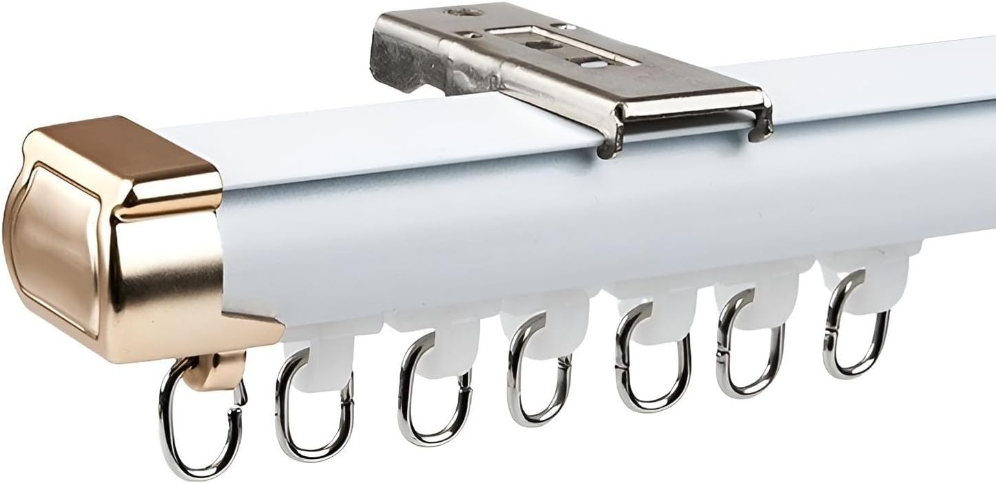 Para montaje en pared/techo, sistema versátil completo para colgar cortinas con accesorios para una fácil instalación y una func