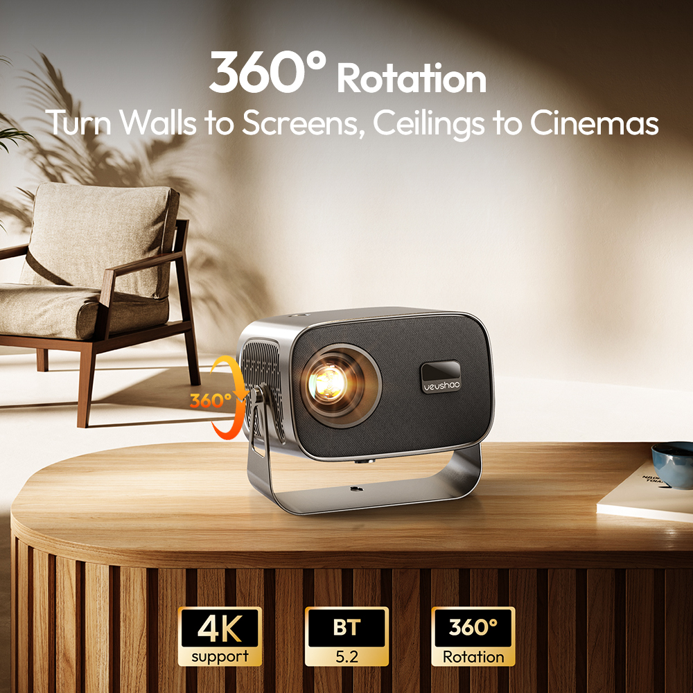 VEVSHAO A12 Projector Mini Portable LED Video Android 11.0 WIFI 6 Mirror SmartPhone for 1080P 4K Video Home Cinema Projector