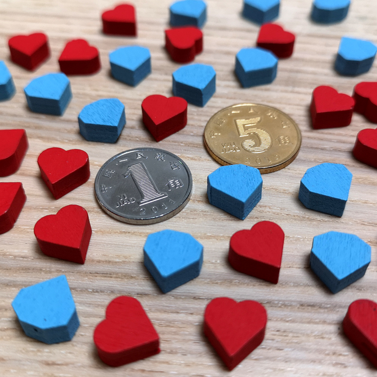100 Uds. De piezas de juego de ajedrez de madera con corazón/diamante/agua/cruz/estrella de peón para juego de mesa Token, accesorios de marca de lesiones, 10mm