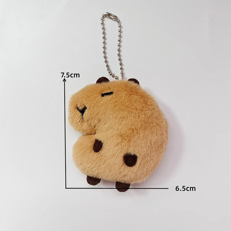 Creative Soft ตุ๊กตาสัตว์ Capybara ตุ๊กตา Plush Star Squeak ของเล่นการ์ตูนกระเป๋าจี้ Key CHAIN กระเป๋าเป้สะพายหลังกระเป๋ารถ Key RING