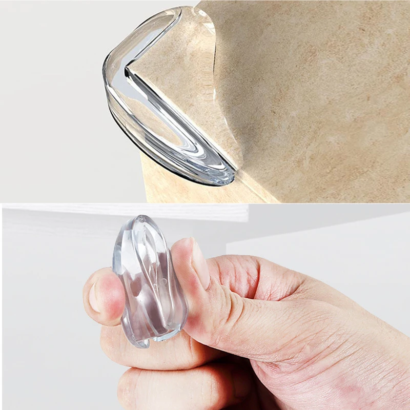4/10 Pcs Corner Protection Guard Soft And Transparent Self-adhesive Furniture Silicone Childproof Sharp Table Corners Bumpers