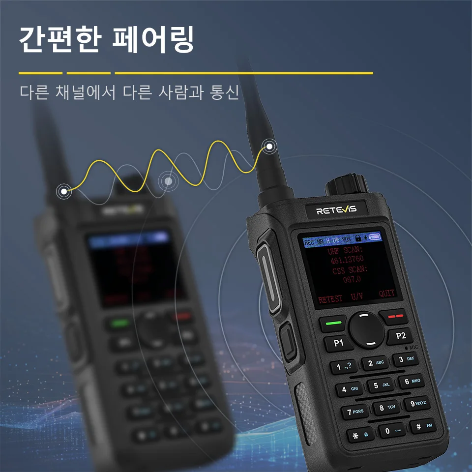 Retevis C62 무전기 5W 워키토키 장거리 햄 아마추어무전기 고성능라디오 walkie talkie 충전식 송수신기 VHF UHF ham radio