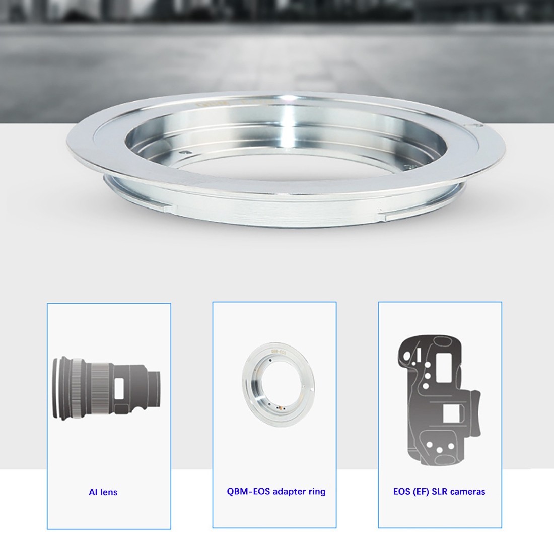 Anel adaptador de lente AA91 QBM-EOS para lente ROLLEI Rollei QBM para Canon EOS EF