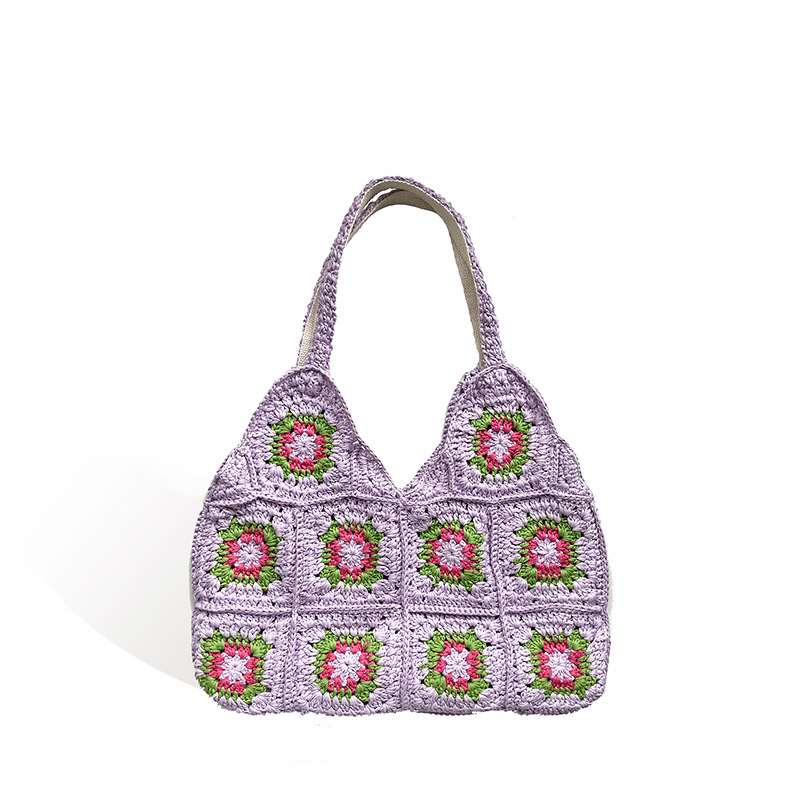 Novo étnico mão de malha saco boêmio feminino ombro crossbody saco casual totes artesanal oco para fora saco de crochê