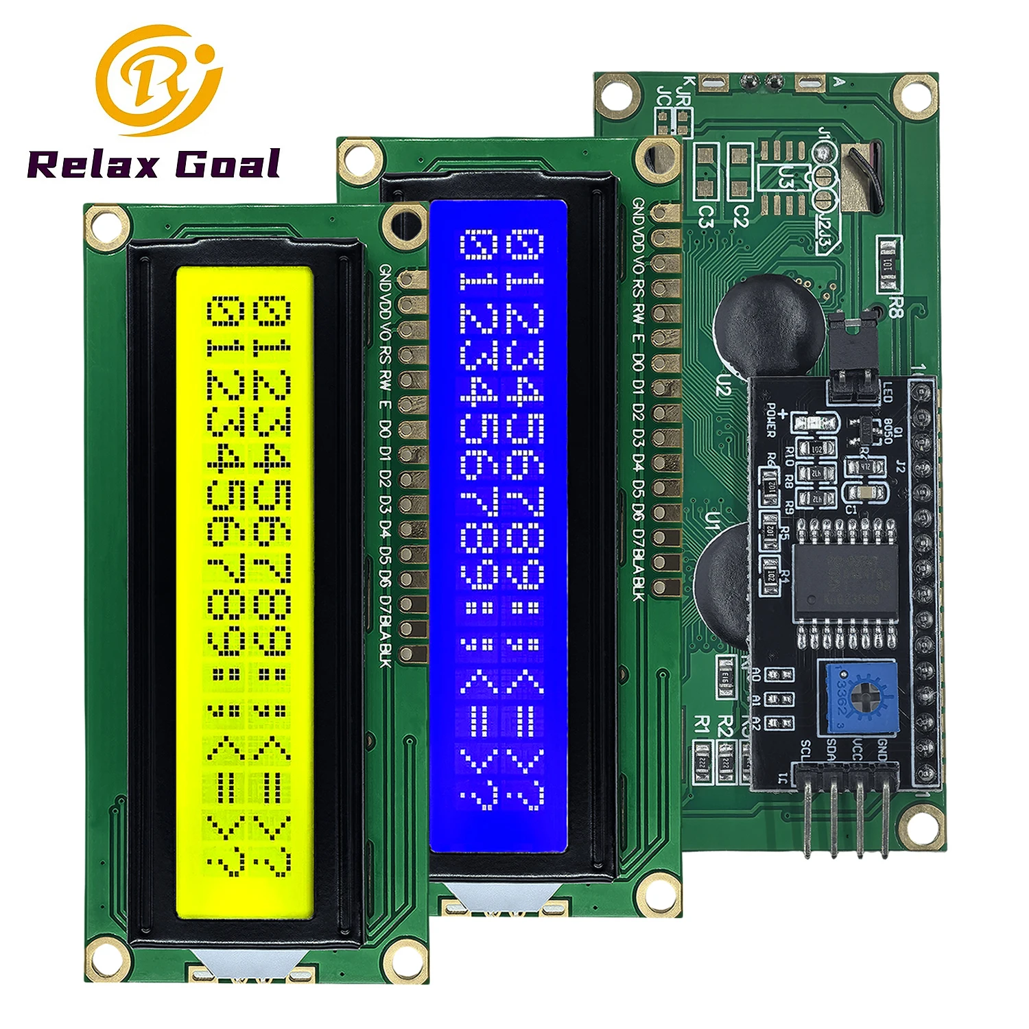 LCD1602 IIC Модуль ЖК-дисплея 16x2 символов ЖК-дисплей PCF8574 PCF8574T Интерфейс адаптера I2C 5 В Синий Желтый Зеленый Экран для Arduino
