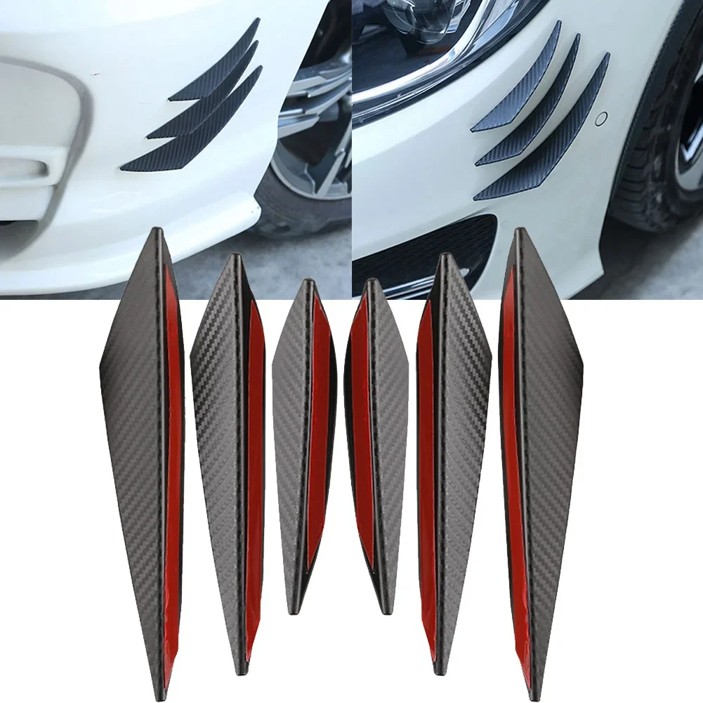 4/6PCS Auto Frontschürze Lip Dekoration Diffusor Splitter Flossen Körper Spoiler Canards Wertigkeit Kinn Auto Tuning canard Dekor