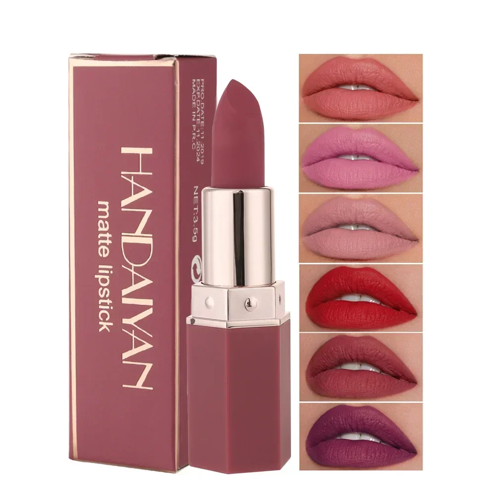 Lápiz labial mate desnudo, resistente al agua, taza antiadherente de larga duración, lápiz labial que no se decolora, lápices labiales de terciopelo rojo y rosa, cosméticos de maquillaje