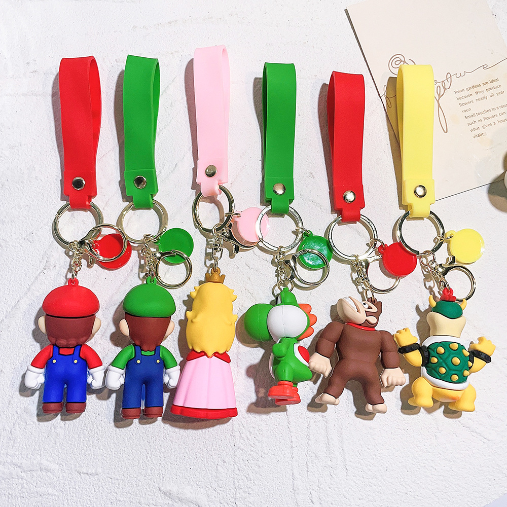 การ์ตูน 3D Super Mario Bros พวงกุญแจ Accesorios กระเป๋านักเรียนจี้กระเป๋าตกแต่งของขวัญวันเกิดคอลเลกชันเครื่องประดับเด็ก To