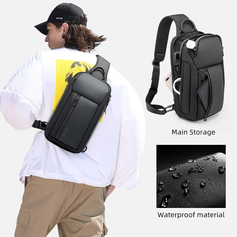 BANGE Oxford Bolsa de peito moderna à prova d'água com seis cores de tendência, itens de moda, memória de grande capacidade para homens e mulheres