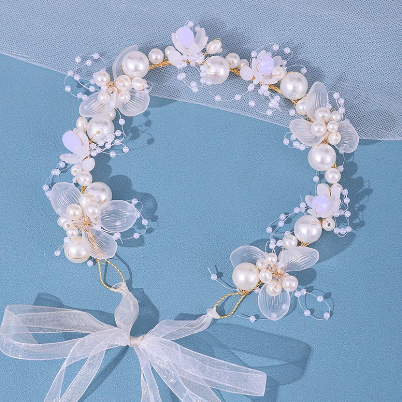เพิร์ลดอกไม้Headbandสําหรับผู้หญิงปาร์ตี้เจ้าสาวงานแต่งงานอุปกรณ์เสริมผมเครื่องประดับVine BandแถบคาดศีรษะTiaraของขวัญ