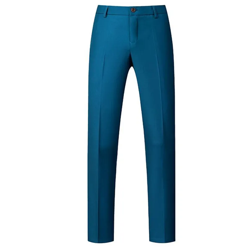 กางเกงผู้ชายทรงสลิมฟิต celana setelan สีดำ/แดง/รอยัลบลูสำหรับงานแต่งงานสำนักงานสำนักงาน