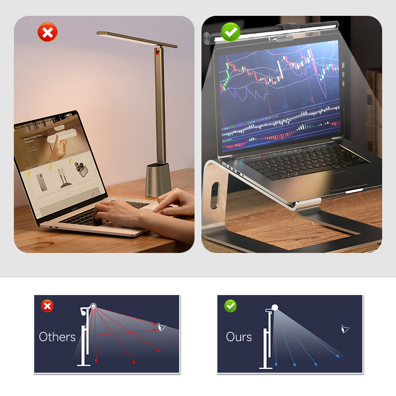 Lampes de bureau Led à intensité variable en continu lumières suspendues d'écran rvb pour rétro-éclairage de moniteur d'ordinateur lumière de barre d'écran LED pour l'étude de bureau