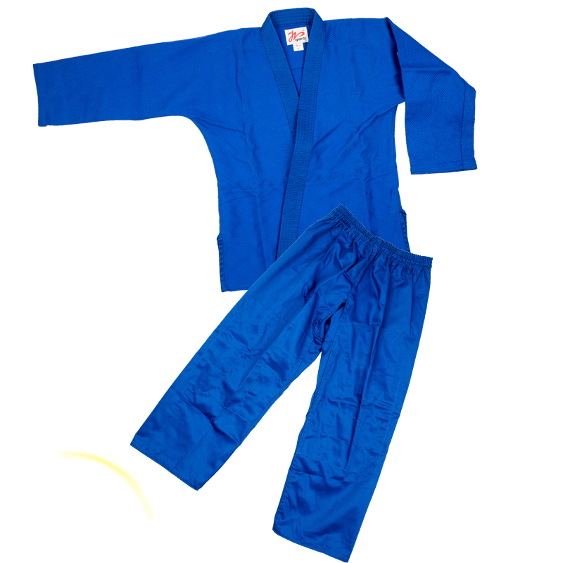 Judo IJF Diakui Profesional Gi Suit Bela Diri Sesuai Seragam Judo Pria Anak Wanita Tenun Tunggal Gi Judo Kimono Putih Biru