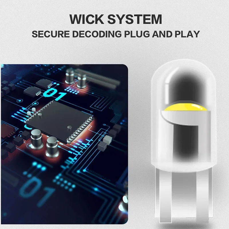 10PCS T10 W5W COB หลอดไฟ LED รถ WEDGE ที่จอดรถ Auto ป้ายทะเบียนโคมไฟโดมอ่านไฟ 12V Universal