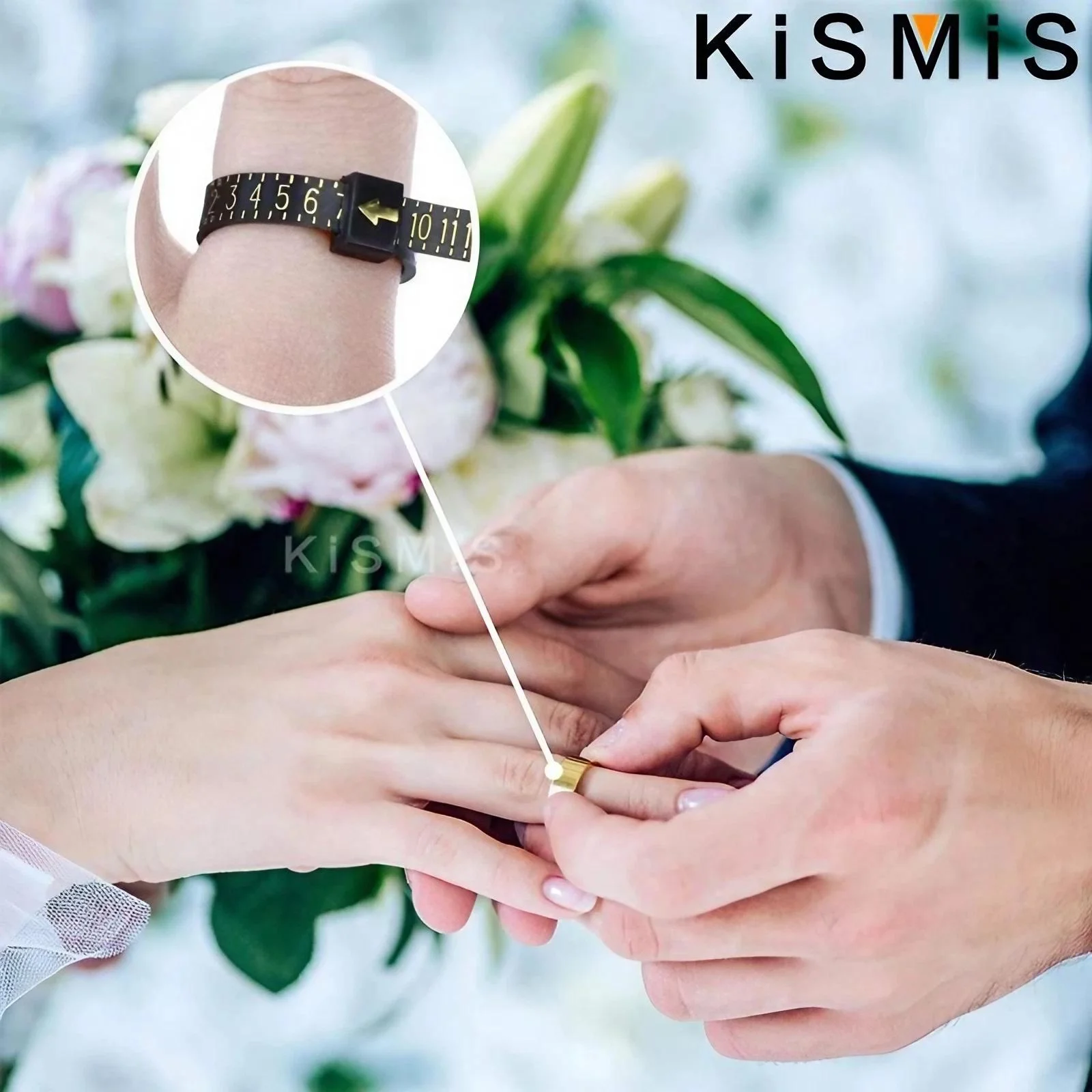 KISMIS 1PC ホワイト/ブラック米国/EU サイズ結婚指輪バンドリングサイザー測定本物のテスター指ゲージジュエリーアクセサリーツール