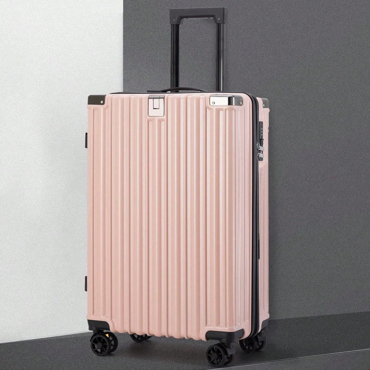 Robuster Koffer mit Aluminiumrahmen, Trolley-Koffer 20, männliche und weibliche Studenten, Universalräder, 24, Boarding-Koffer, Passwort, Leder, C
