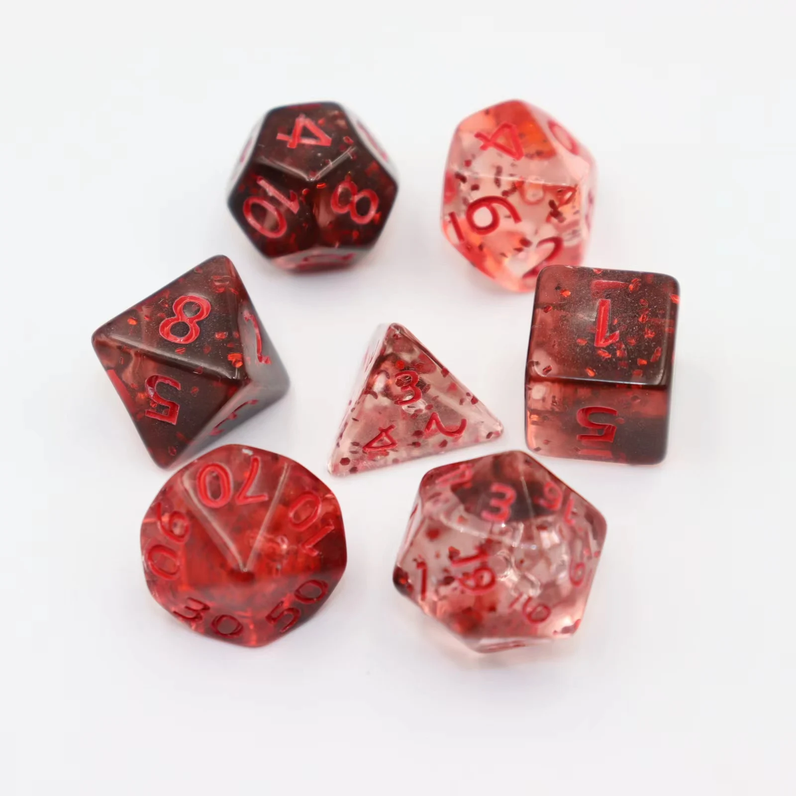 7 pçs conjunto de cristal estilo dnd dados conjunto poliédrico mesa jogo dados rpg dados