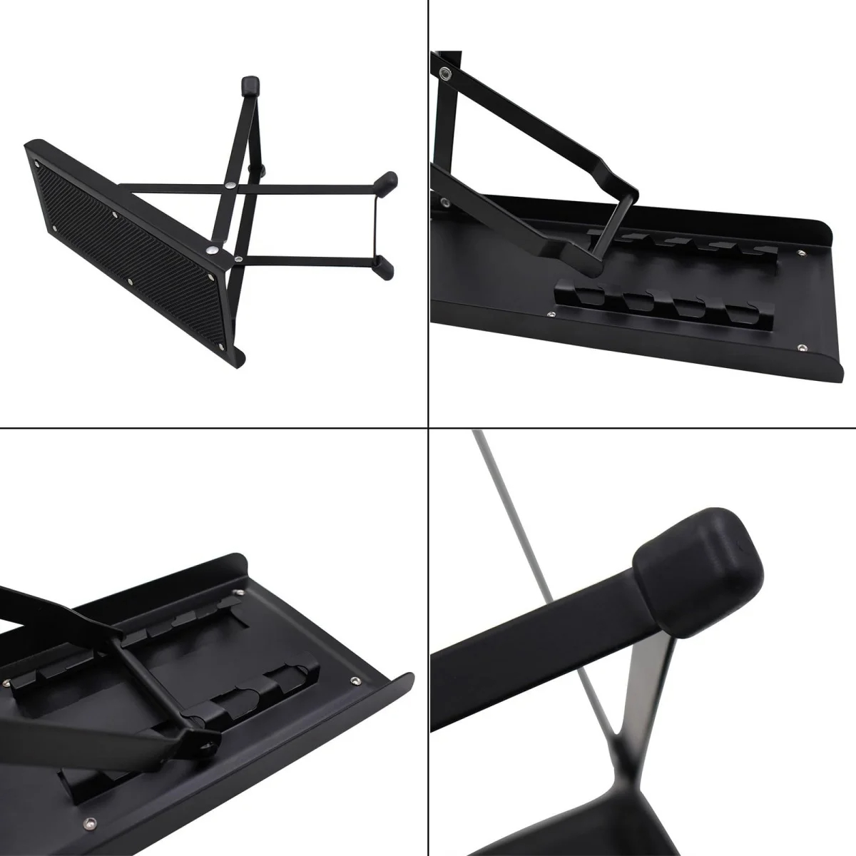 Miwayer Gitarren-Fußstützenpedal, 4/6-Positionenhöhe, Trittbrett aus Metall, rutschfeste Gummiauflage, verstellbar, zusammenklappbar, für Gitarrenzubehör