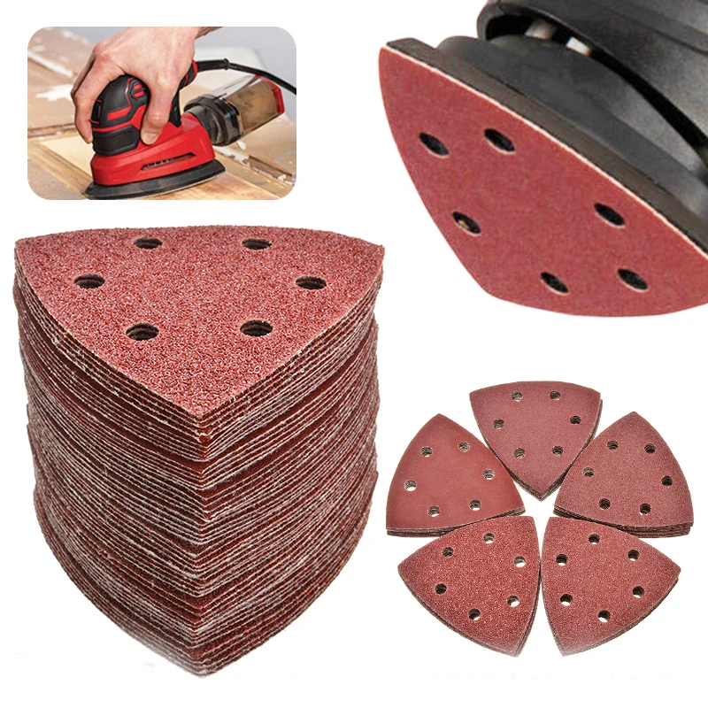 60PCS Triangular Sanding Disc 90mm Delta Sander Hook & Loop Sandpaper Abrasive Tools for Sanding Grit 40-400