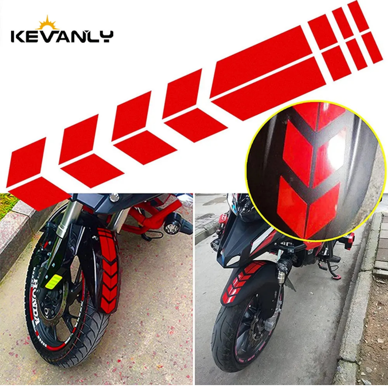 Adesivi moto universali con frecce adesivi riflettenti olio impermeabili per moto parafanghi caschi scooter decorazione