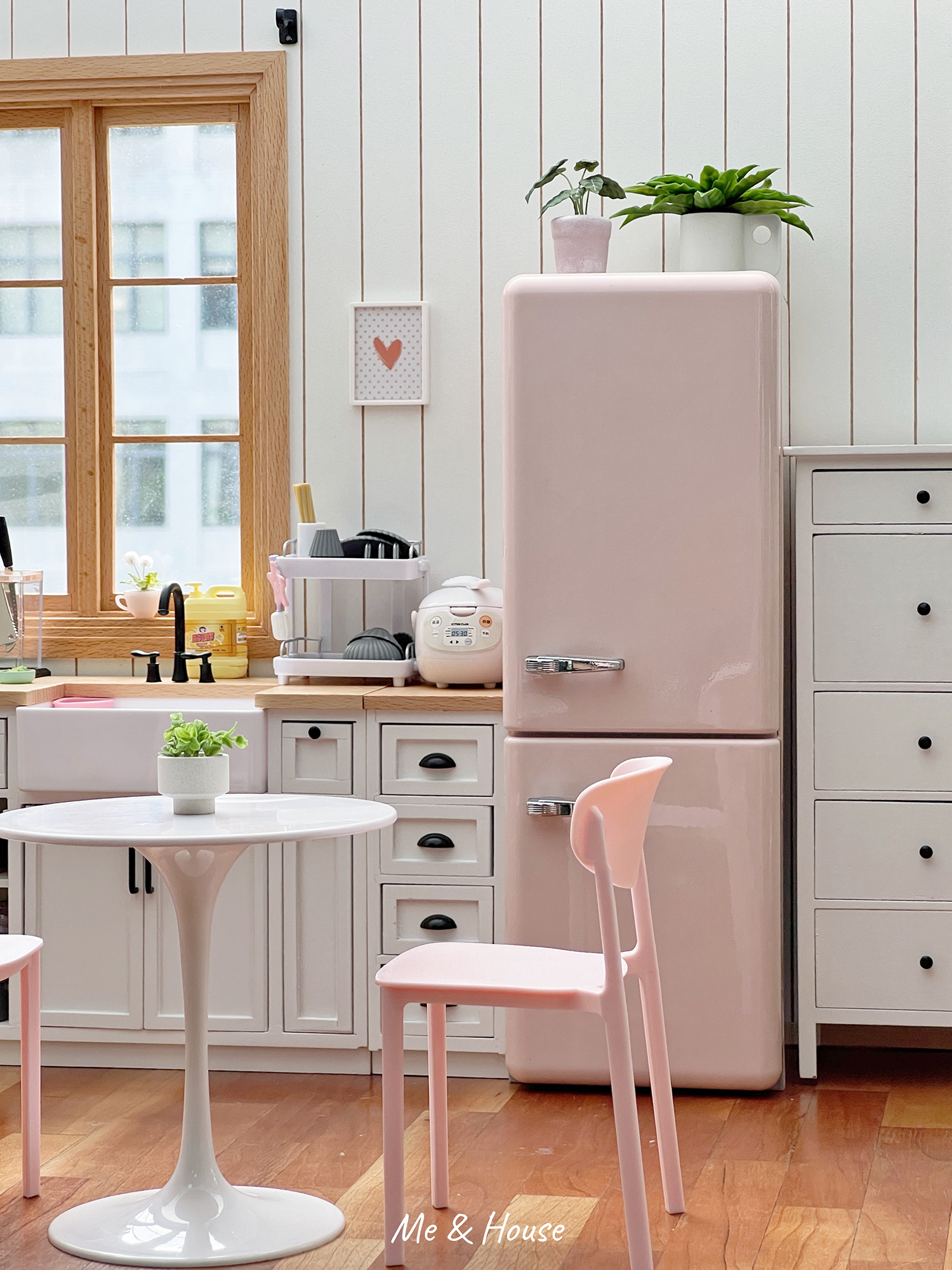 Năm 1/6 Nhà Búp Bê Mô Hình Nội Thất Mini Mẫu Ghế Ăn (Bộ 2 Ghế)